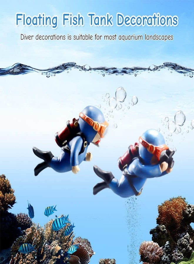 Optifit® 2 Pcs Aquarium Floating Cartoon Diver Cute Resin Aquarium Decorative Items Fish Aquarium Decoration,7 * 3cm,Floating on Water Aquarium Decorative Items Ornament for Fish Aquarium - Image 4